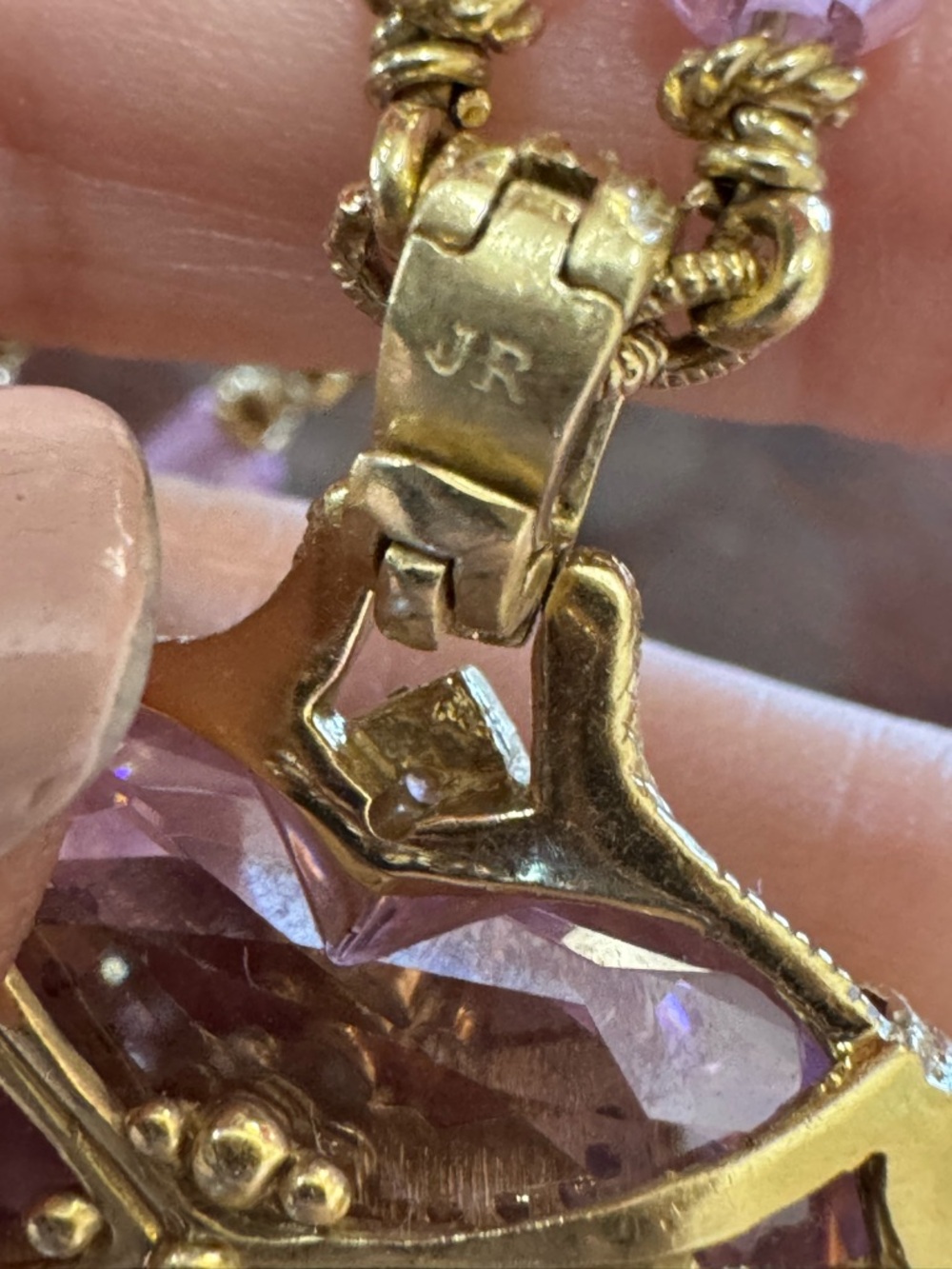 Judith Ripka 18K Yellow Gold Pink Heart Pendant 0.70ct Diamond Large Statement - Picture 17 of 17